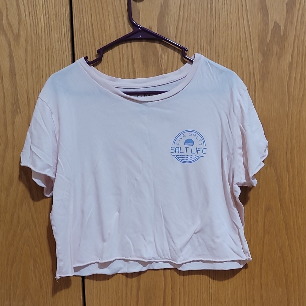Salt Life Pink Crop T-Shirt Short Sleeve